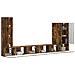 Set di Mobiletto da TV a Parete 6 pcs Rovere fumé - Foto miniatura 3