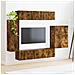 Set di Mobiletto da TV a Parete 6 pcs Rovere fumé - Foto miniatura 4