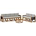 Set di divani da esterno 7 pcs Naturale e Grigio Chiaro - Foto miniatura 1