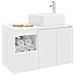 Set di mobili per il bagno 2 pz Bianco Legno ingegnerizzato - Foto miniatura 2