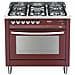 PRG96MFT / C Rosso Burgundy Cucina 5 Fuochi Gas Forno Elettrico Multifunzione Classe A Dimensione 90 x 60 cm Colore Rosso - Foto miniatura 4
