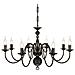 Lampadario Stile Antico Metallo Nero Lampadine 8 X E14 - Foto miniatura 3