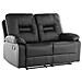 Divano Reclinabile A 2 Posti In Pelle Sintetica Nera Bergen - Foto miniatura 24