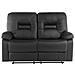 Divano Reclinabile A 2 Posti In Pelle Sintetica Nera Bergen - Foto miniatura 17