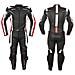 Tuta Pelle Moto Racing Pista Sport 2 Pezzi Divisibile Prese Aria Rosso 52 - Foto miniatura 1