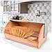 Mr-1673s Portapane, Coperchio Scorrevole, Design Elegante, Acciaio Inossidabile, Legno Argento - Foto miniatura 3