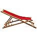 Sedia a Sdraio in Bambù e Tela Rosso - Foto miniatura 3