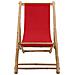 Sedia a Sdraio in Bambù e Tela Rosso - Foto miniatura 5