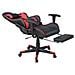 1 Sedia Poltrona Nylon Policarbonato Ergonomica Ruote Imbottita Poggiabraccia Nero E Rosso - Foto miniatura 4