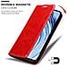 Custodia Compatibile Con Xiaomi Redmi Note 9 Pro / Note 9s In Rosso Mela - Coperchio Protettiva Con Chiusura Magnetica, Funzione Stand E Tasca Per Le Carte - Foto miniatura 7