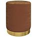 Sgabello Rotondo Con Contenitore Marrone In Velluto - Foto miniatura 2