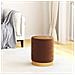 Sgabello Rotondo Con Contenitore Marrone In Velluto - Foto miniatura 1