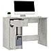 Scrivania Grigio Cemento 100x50x75 Cm In Legno Multistrato - Foto miniatura 3