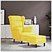 Poltrona Schienale Ad Ala Con Poggiapiedi Giallo Senape Velluto - Foto miniatura 1