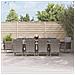 Set Da Pranzo Da Giardino 11pz Con Cuscini In Polyrattan Grigio - Foto miniatura 1