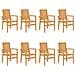 Sedie Da Giardino Impilabili 8 Pz 56,5x57,5x91 Cm Massello Teak - Foto miniatura 2