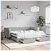 Divano Letto Estraibile Cassetti Grigio Chiaro 90x190cm Velluto - Foto miniatura 1