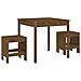 Set Da Bistrot Da Giardino 3 Pz Miele In Legno Massello Di Pino - Foto miniatura 2