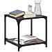 Tavolini Da Salotto Con Piano Vetro Nero 2pz 40x40x40cm Acciaio - Foto miniatura 3