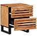 Comodini 2pz 40x34x46 Cm In Legno Massello Di Acacia - Foto miniatura 3