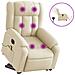 Poltrona Alzapersona Massaggiante Elettrica Crema In Tessuto - Foto miniatura 2