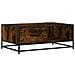 Tavolino Rovere Fumo 90x57x35 Cm In Legno Multistrato E Metallo - Foto miniatura 2