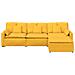 Divano Modulare con Poggiapiedi e Cuscini Giallo Chiaro - Foto miniatura 6
