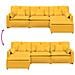 Divano Modulare con Poggiapiedi e Cuscini Giallo Chiaro - Foto miniatura 9