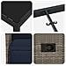 Set da Pranzo per Giardino  da 5 Pezzi con Cuscini Grigio Rattan Sintetico, Tavolo Giardino  Nero 80x80x73 cm in Vetro Temperato - Foto miniatura 9