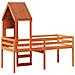Letto a Soppalco con Tetto Cera 75x190cm Legno Massello di Pino - Foto miniatura 8
