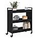 Carrello da Cucina Rovere nero 70 x 30 x 82 cm - Foto miniatura 3
