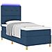 Letto a molle con materasso Blu 90 x 200 cm Tessuto - Foto miniatura 3