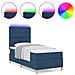 Letto a molle con materasso Blu 90 x 200 cm Tessuto - Foto miniatura 4