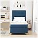 Letto a molle con materasso Blu 90 x 200 cm Tessuto - Foto miniatura 5