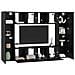 Set mobile TV 8 pcs Rovere nero 60 x 30 x 30 cm - Foto miniatura 3