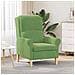 poltrona Verde chiaro 76 x 94 x 102 cm Velluto - Foto miniatura 2