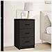 Armadio da Notte Nero 38 x 38 x 66 cm Legno multistrato - Foto miniatura 2