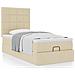 Struttura Letto Pouf con Materasso Crema 90x190 cm in Tessuto - Foto miniatura 4