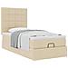 Struttura Letto Pouf con Materasso Crema 90x190 cm in Tessuto - Foto miniatura 5