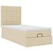 Struttura Letto Pouf con Materasso Crema 90x190 cm in Tessuto - Foto miniatura 6