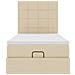 Struttura Letto Pouf con Materasso Crema 90x190 cm in Tessuto - Foto miniatura 7