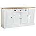 Credenza In Legno Bianco Con 4 Cassetti E 4 Ante, 150x40x80,5h Cm - Foto miniatura 1