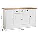 Credenza In Legno Bianco Con 4 Cassetti E 4 Ante, 150x40x80,5h Cm - Foto miniatura 4