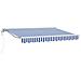 Tenda Retrattile Blu e Bianco 250 x 200 cm Poliestere e Metallo - Foto miniatura 1