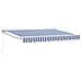 Tenda retrattile manuale Blu e Bianco 3,5 x 2 m - Foto miniatura 1