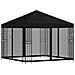 Gazebo da giardino con pareti laterali 3 x 3 m Nero - Foto miniatura 3