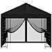 Gazebo da giardino con pareti laterali 3 x 3 m Nero - Foto miniatura 5