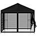 Gazebo da giardino con pareti laterali 3 x 3 m Nero - Foto miniatura 6