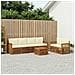 Set di divani da esterno con cuscino 7 pcs Naturale e Crema - Foto miniatura 2