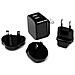 Caricabatterie da Muro a doppia porta x2 USB ad alta potenza (17W / 3.4 Amp) Alimentatore USB da viaggio (Internazionale)  - Foto miniatura 5